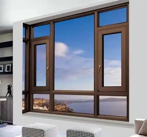 Ventana de aluminio insonorizado en gris, ventana de vidrio templado transparente, ventana de Firecoof Firecoof Fireceo