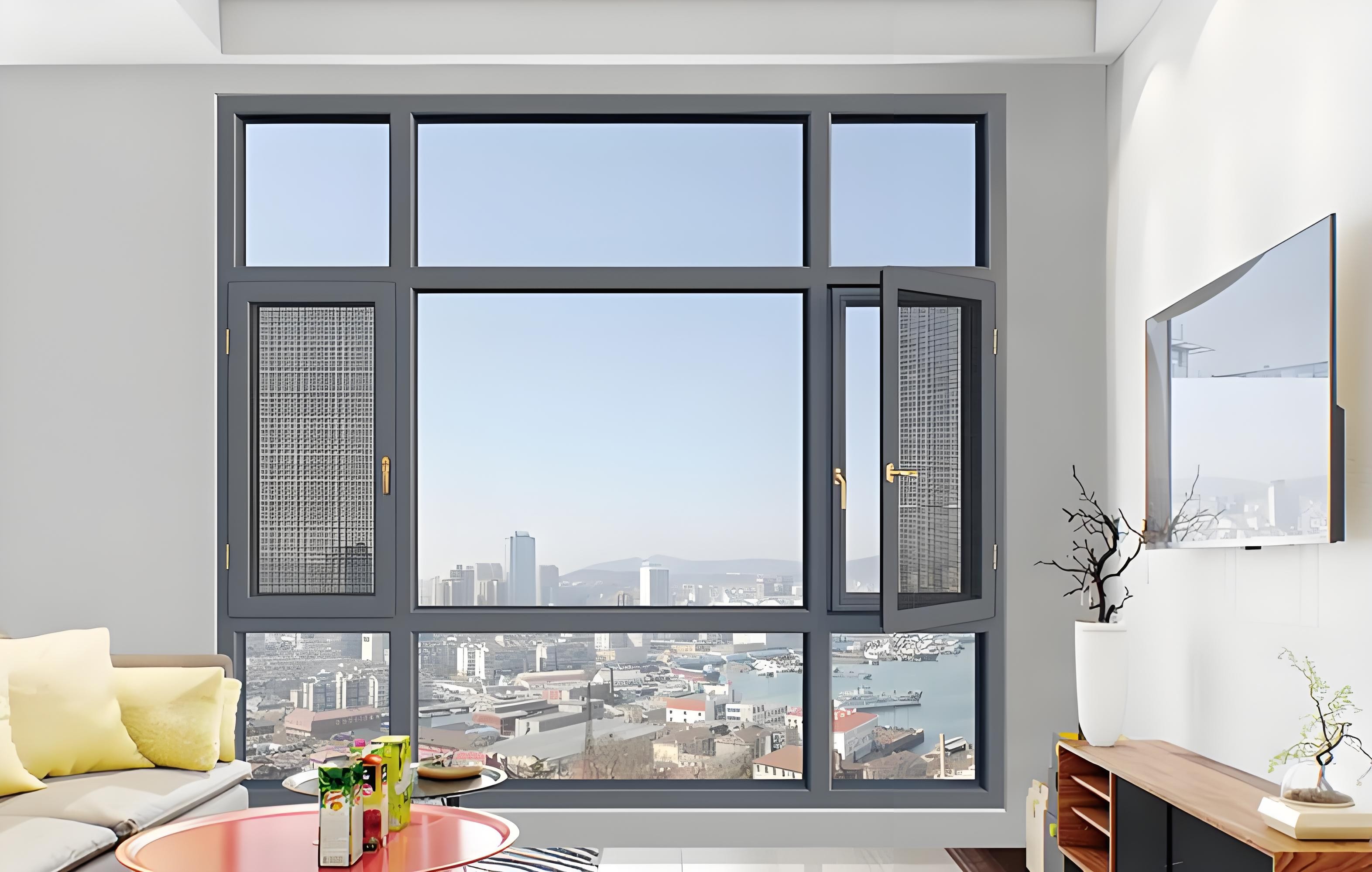 Edificios residenciales y comerciales de gran alumno ventanas de aleación de aluminio exteriores seguridad y aislamiento térmico resistente al fuego