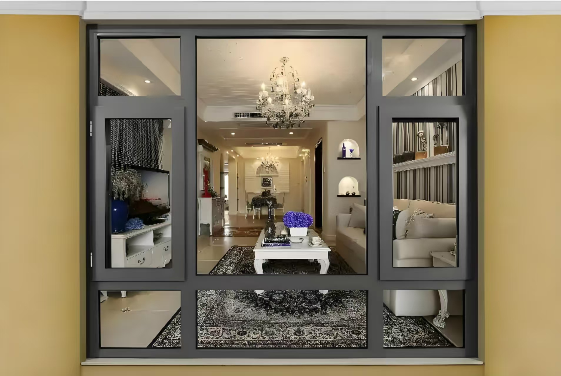 Ventanas estancadas de alta calidad y huracanes que ahorran energía Ventanas de aluminio de aluminio de vidrio de vidrio doble templado